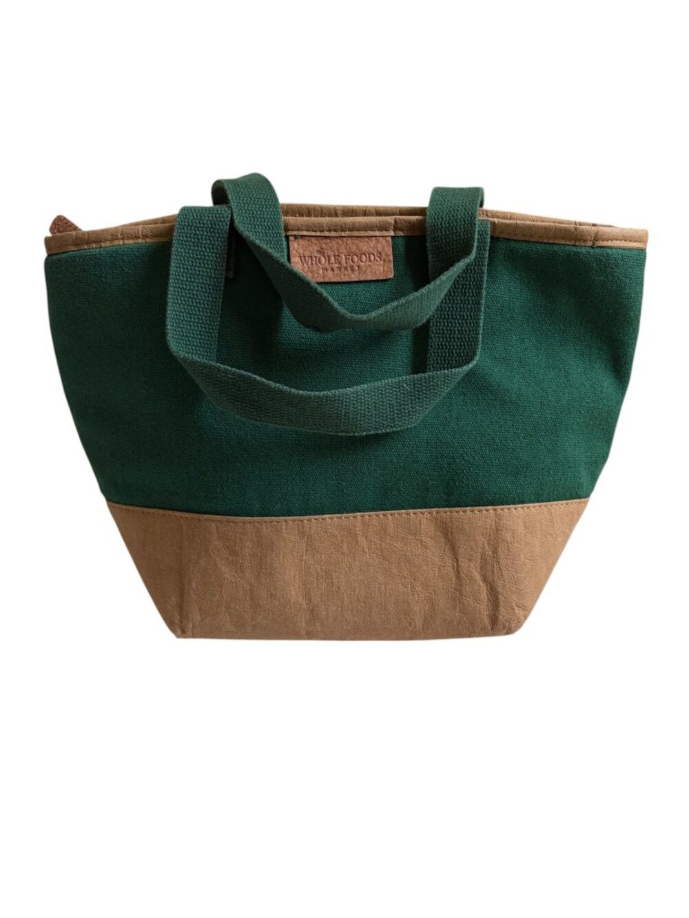 Whole Foods Market Reusable Insulated Lunch Tote (Hunter Green / Tan)